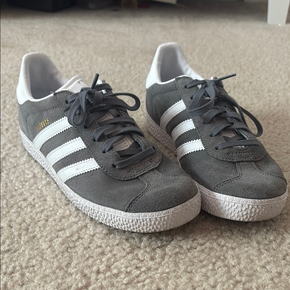 Adidas Gray and White Gazelle Sneakers
